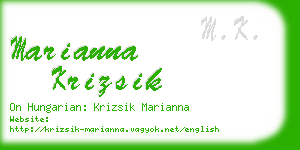 marianna krizsik business card